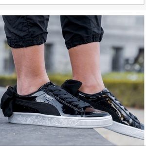 Puma Basket Bow SB Women Low Top Fashion Sneakers Size US 6.5 Black
